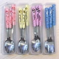 thumbnail image 2 of Sanrio Kawaii Hello Kitty Spoon Cartoon Children's Eating Fork Stainless Steel Chopsticks Tableware Three-piece Kitchen Utensils, 2 of 5