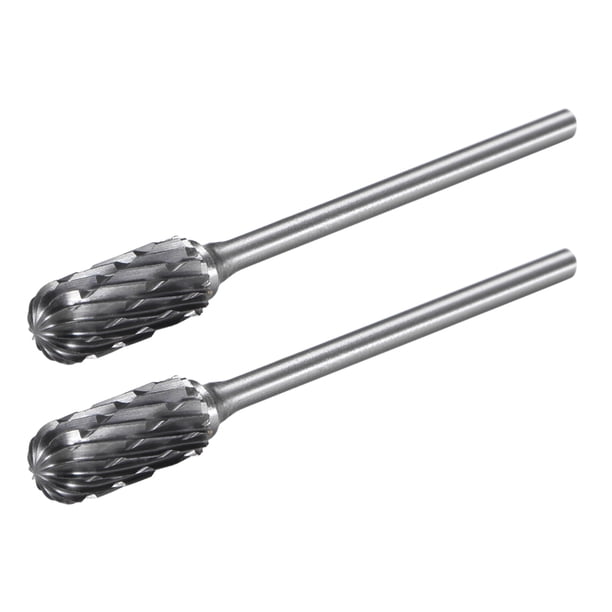 Fresas de carburo de doble corte, fresas rotativas, fresa de forma cilíndrica con vástago de 3/32" y cabeza de 1/4", 2 piezas