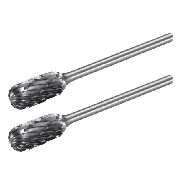 Fresas de carburo de doble corte, fresas rotativas, fresa de forma cilíndrica con vástago de 3/32" y cabeza de 1/4", 2 piezas