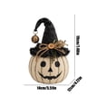 thumbnail image 4 of Halloween Pumpkin Decor Set, 7"Fall Decor,Halloween Decorations, Small Witch Hat Pumpkin Figurines with Bow, Lace and Star, Vintage Farmhouse Halloween Tabletop Decor for Home Party Indoor Display-A, 4 of 11