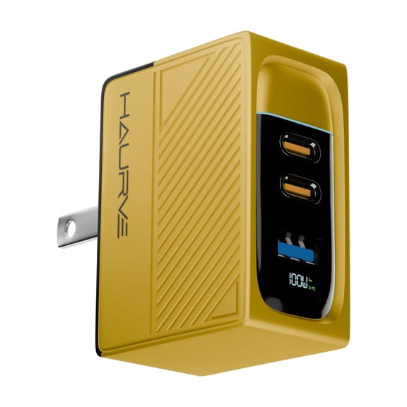 Haurve 100W Multiport USB-C & USB-A Wall Charger Block with LED Indicator and USB-C Cable