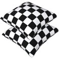 thumbnail image 2 of Checkered Pillow Covers 18x18 in Couch Black and White Plaid Pillow Case Sets of 2 Modern Decorative Square Throw Pillows for Home Living Room Bedroom Bed Cushion Outdoor, 2 of 6