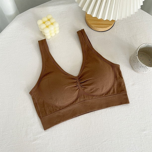 Ropa interior sencilla e informal de talla grande para mujer, sujetador con base de tubo y copa fija de látex Sense, sujetador envolvente para mujeres de mediana edad y mayores