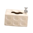 thumbnail image 2 of GUOOL Creative Ceramic Tissue Box Cover Decorative Rectangle Facial Tissue Holder Case White Dot, 2 of 9