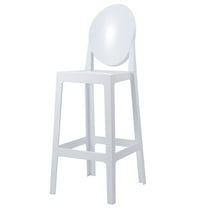 2xhome 30" Seat Height White Contemporary Modern Glam Barstool Modern Side Chair Molded Plastic Bar Stool Counter Stool Accent Lounge No Arms Kitchen With Back, Set of 1, 1 piece
