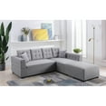 thumbnail image 4 of Ordell Light Gray Linen Fabric Sectional Sofa with Right Facing Chaise Ottoman and Pillows, 4 of 6