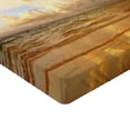 thumbnail image 2 of Ambesonne Beach Fitted Sheet, Sunset Caribbean Palms, Full Size, Dark Orange Pale Blue, 2 of 3