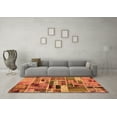 thumbnail image 3 of Ahgly Company Indoor Square Patchwork Orange Transitional Area Rugs, 3' Square, 3 of 4