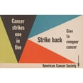 thumbnail image 2 of Walter Allner 14x11 Gold Ornate Wood Frame and Double Matted Museum Art Print Titled - Strike Back - Give to Conquer Cancer (1956), 2 of 4