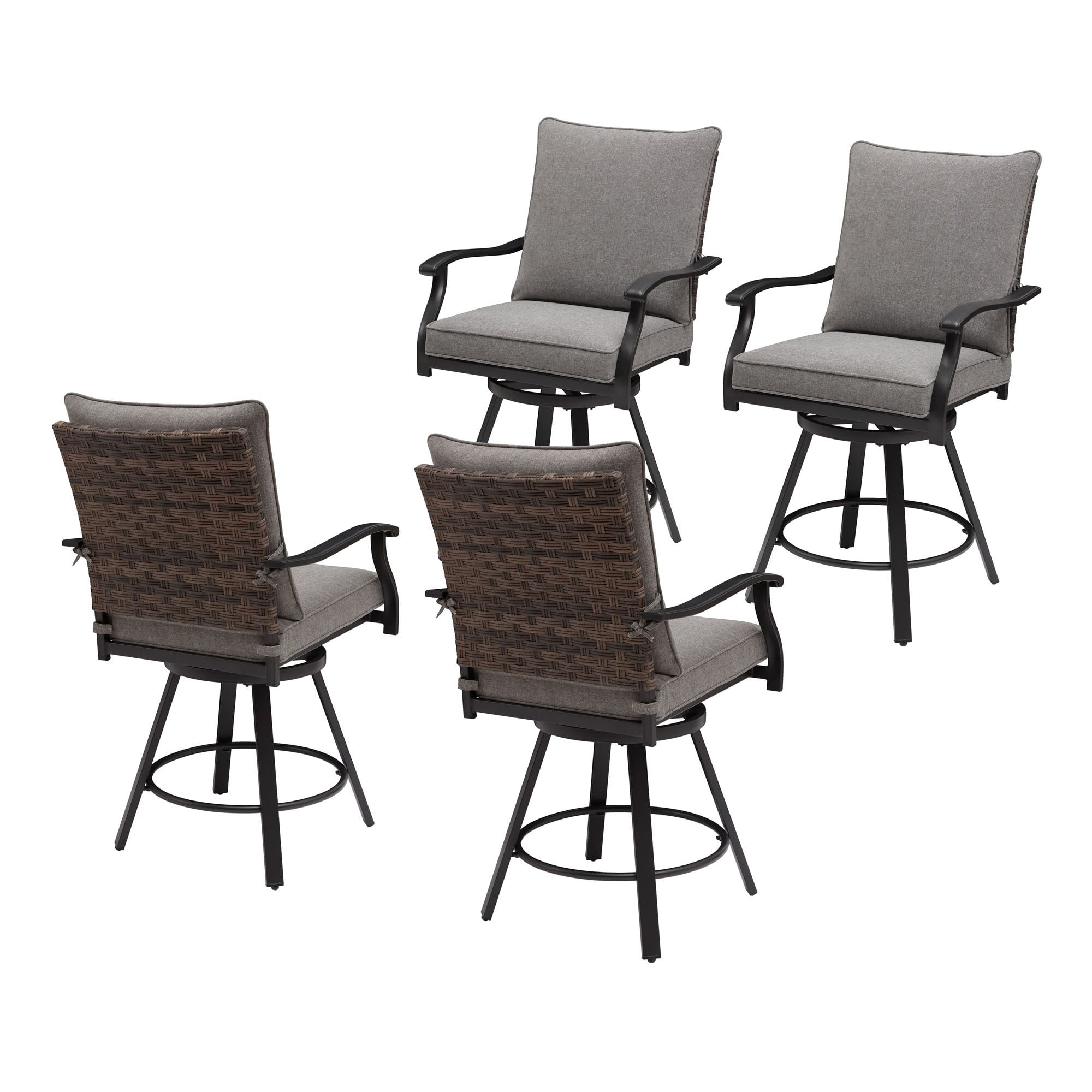 Better Homes & Gardens Elmdale 5 Piece High Swivel Dining Set with Firepit Table, Brown