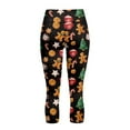 thumbnail image 4 of SCRAWLGOD Christmas Tree Gingerbread Man Black Women's Active Capris Leggings with 2 Pockets Breathable Yoga Athletic Workout Cropped Leggings Squat Proof Cozy Capri Yoga Pants, XXL, 4 of 6