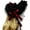 C, variant on Victorian Lace Straw Bonnet Hat Dark Series Hat With Adjustable Tie and Ribbon Bowknot For Women Theme Event Wear