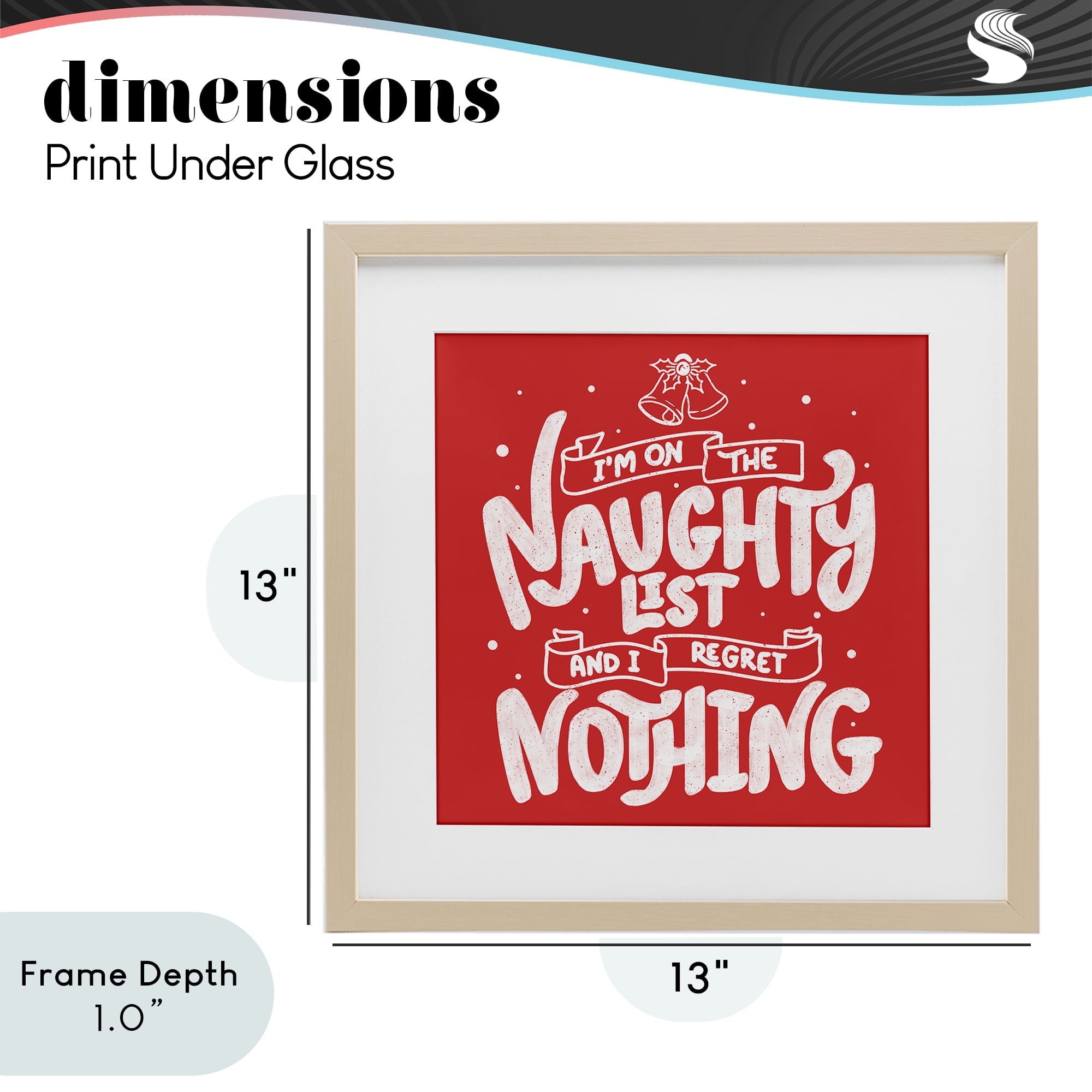 Stupell Industries Naughty List Regret Nothing Birch Framed Print Under Glass, design by Tobe Fonseca