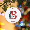 thumbnail image 2 of SLYNSHome Christmas 26 Letters Ornaments 2024 New,3.1 Inch Xmas Personalized Round Initial Sign Hanging Pendant with Snowman Pattern for Tree Party Christmas Home Decoration (B), 2 of 7