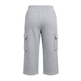 thumbnail image 6 of Cargo Capri Pants for Women with Pockets Straight Leg Loose Fit Drawstring Waisted Casual Capris, 6 of 8