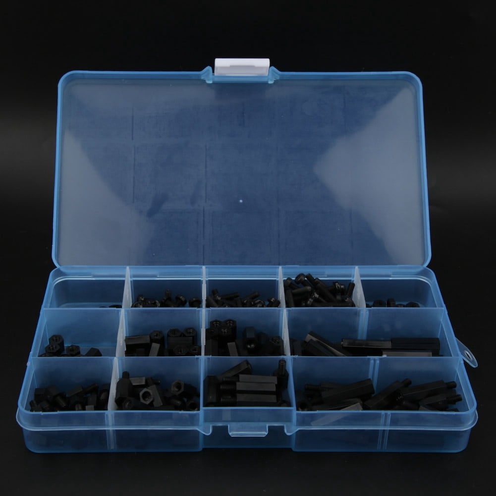 HVAZI 240pcs M2.5 Nylon Hex Standoffs Kit – Male-Female Spacers, Screws, Nuts For Arduino, Raspberry Pi, FPV Drones