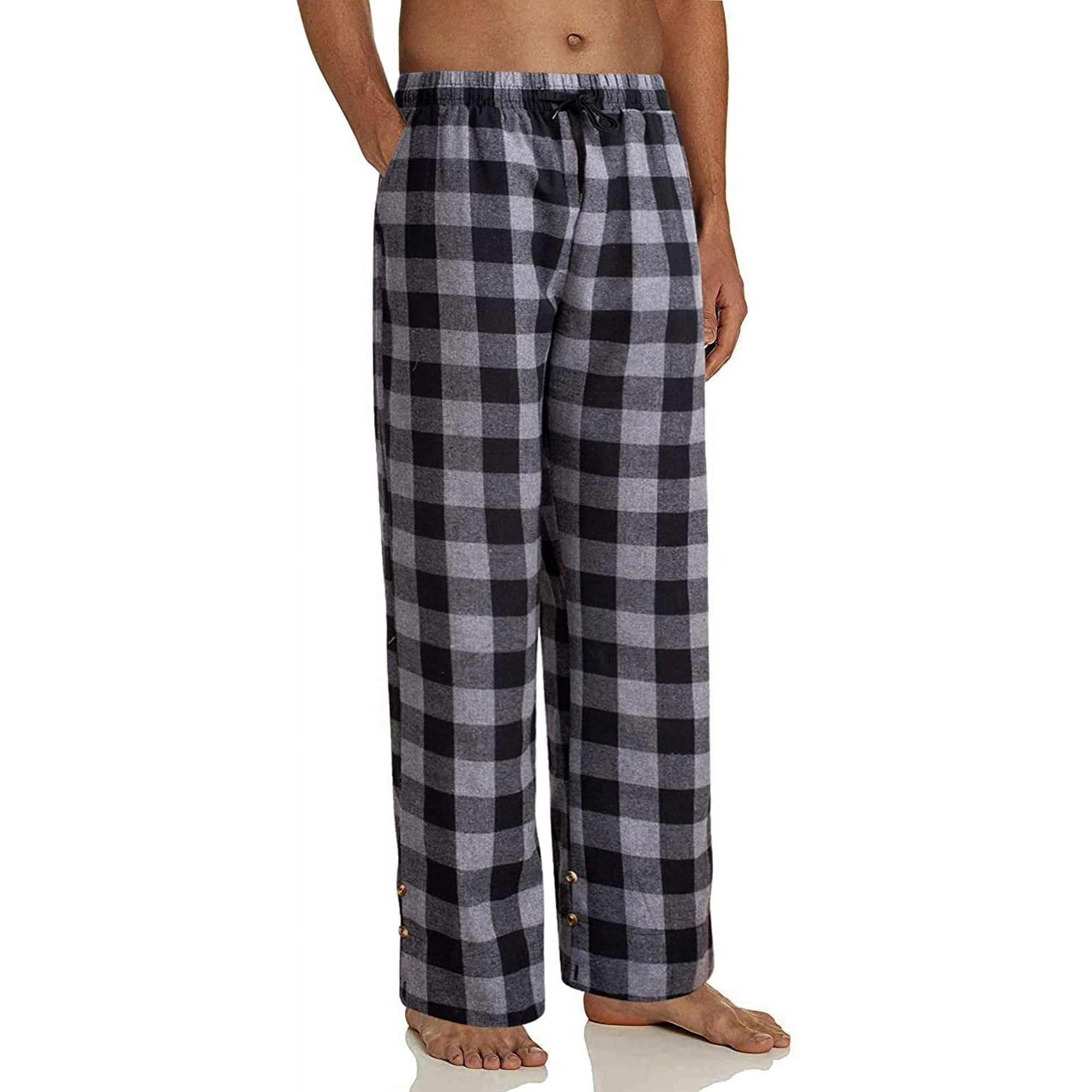 Generic Men s Casual Plaid Pajamas Pants Mens High Waist Loose Lounge Sleep Pjs Bottoms With Pockets Grey M