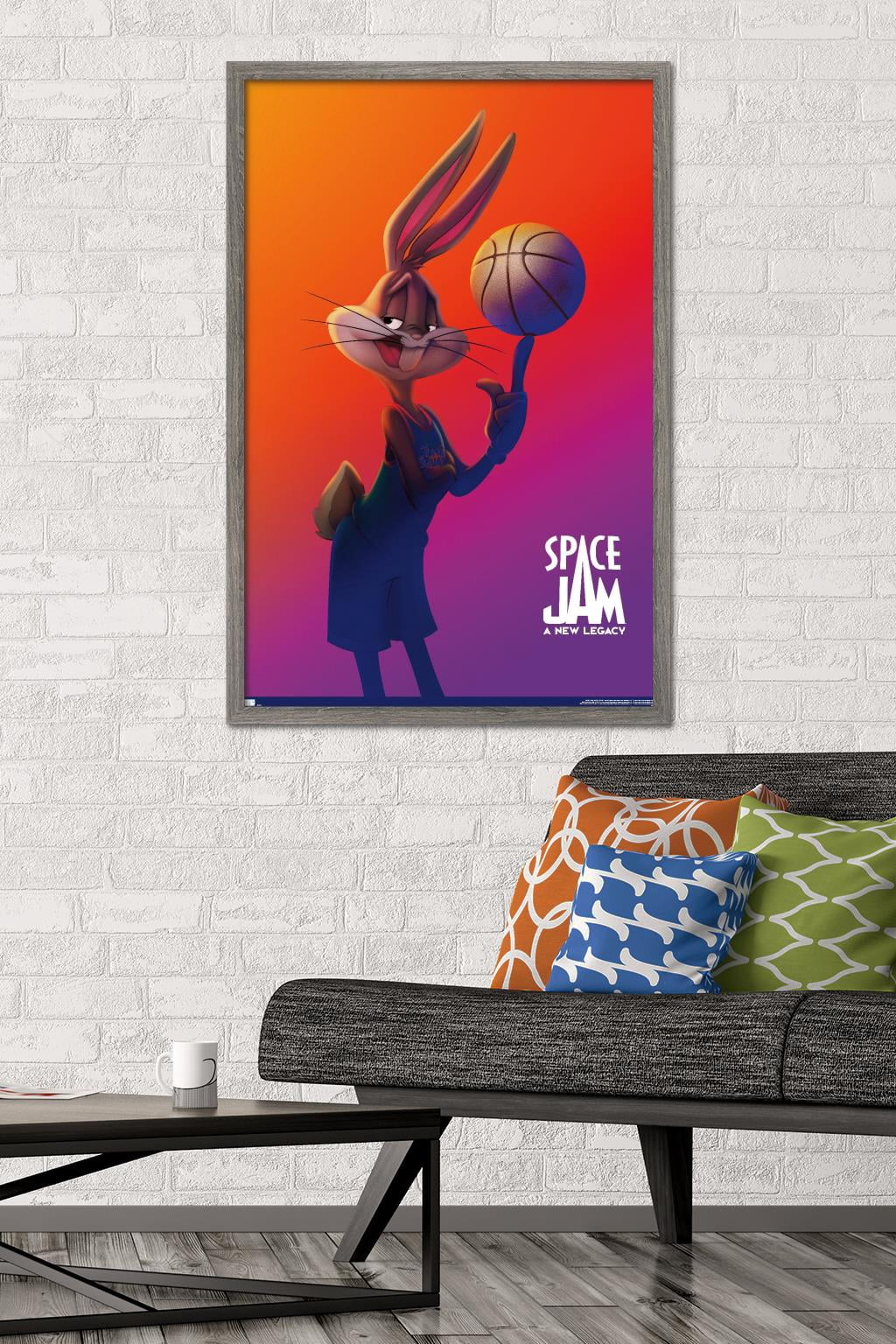 Space Jam: A New Legacy - Bugs Bunny One Sheet Wall Poster, 22.375" x 34", Framed