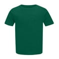 thumbnail image 4 of Plus Size Solid Color Short Sleeve Round Neck T-Shirt, Plus Size Round Neck Short Sleeve T Shirt for Women; Summer Loose T Shirt Casual Top. Green, 3Xl, 4 of 5