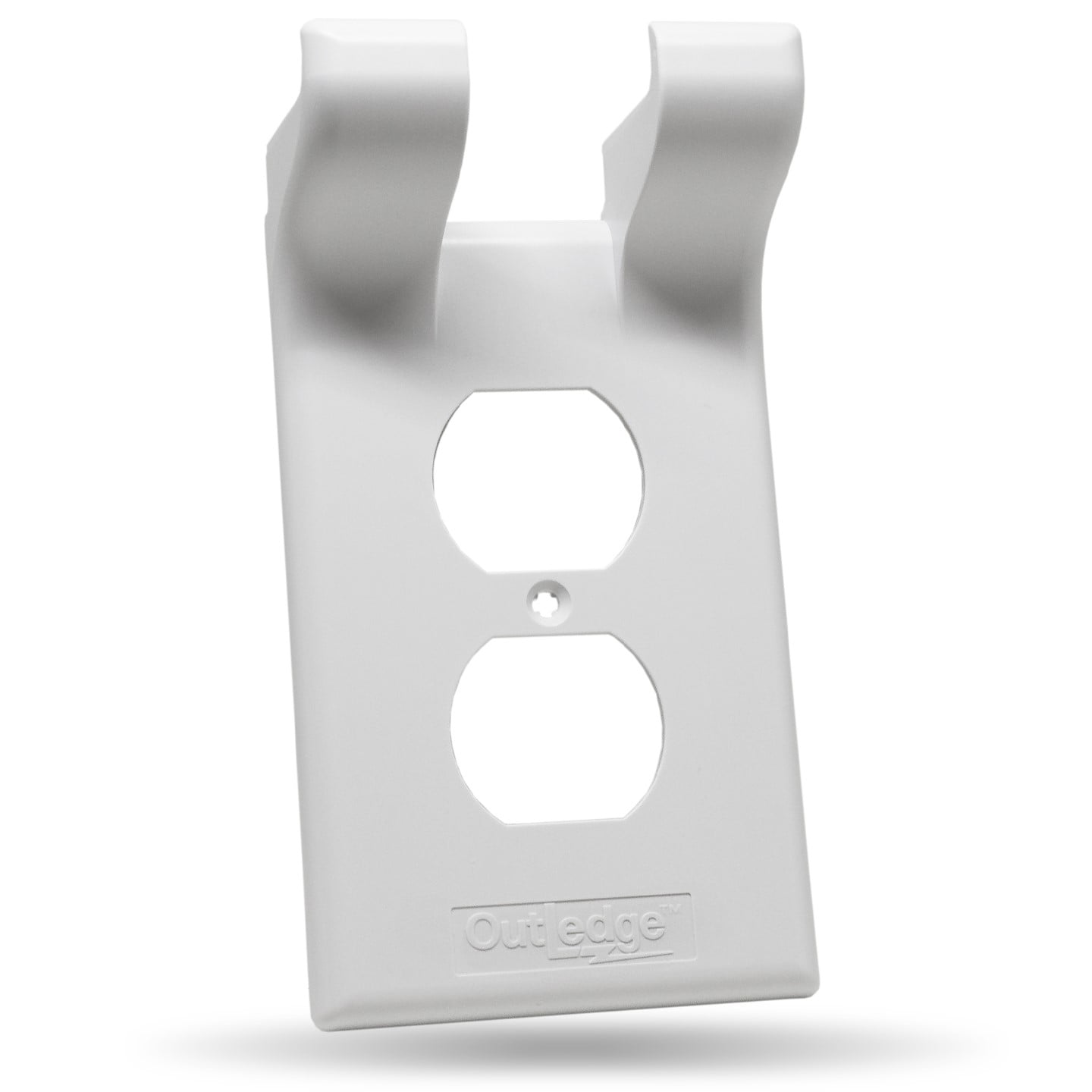 Outledge® Duplex outlet shelf wall plate for device storage and charging