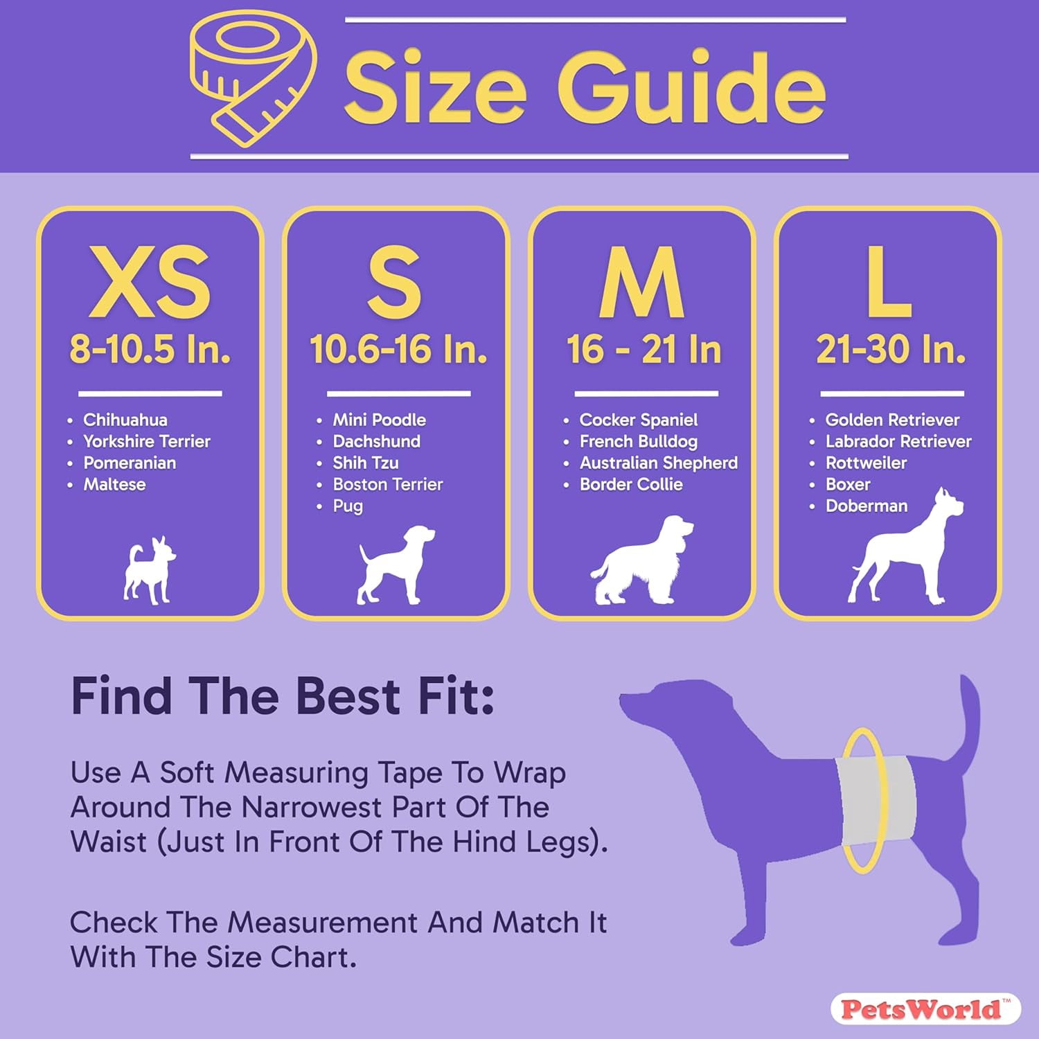 Disposable Dog Wraps for Male Dogs, Super Absorbent Diapers, Leak Proof Fit, Best Comfort Fit (XS), Pack of 100