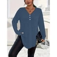 thumbnail image 6 of Dyfzdhu Long Sleeve Shirts For Women Ladies' Autumn/Winter Elegant Plus Size Solid Color Button Up Long Sleeve Top Long Sleeve T Shirt Womens Blouses, 6 of 7