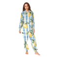 thumbnail image 2 of FORMRS Onesies Pajama for Adults Unisex Hoodie Winter Jumpsuit One Piece Sleepwear, Sizes S-2XL, Retro Lemon Leaves, 2 of 7