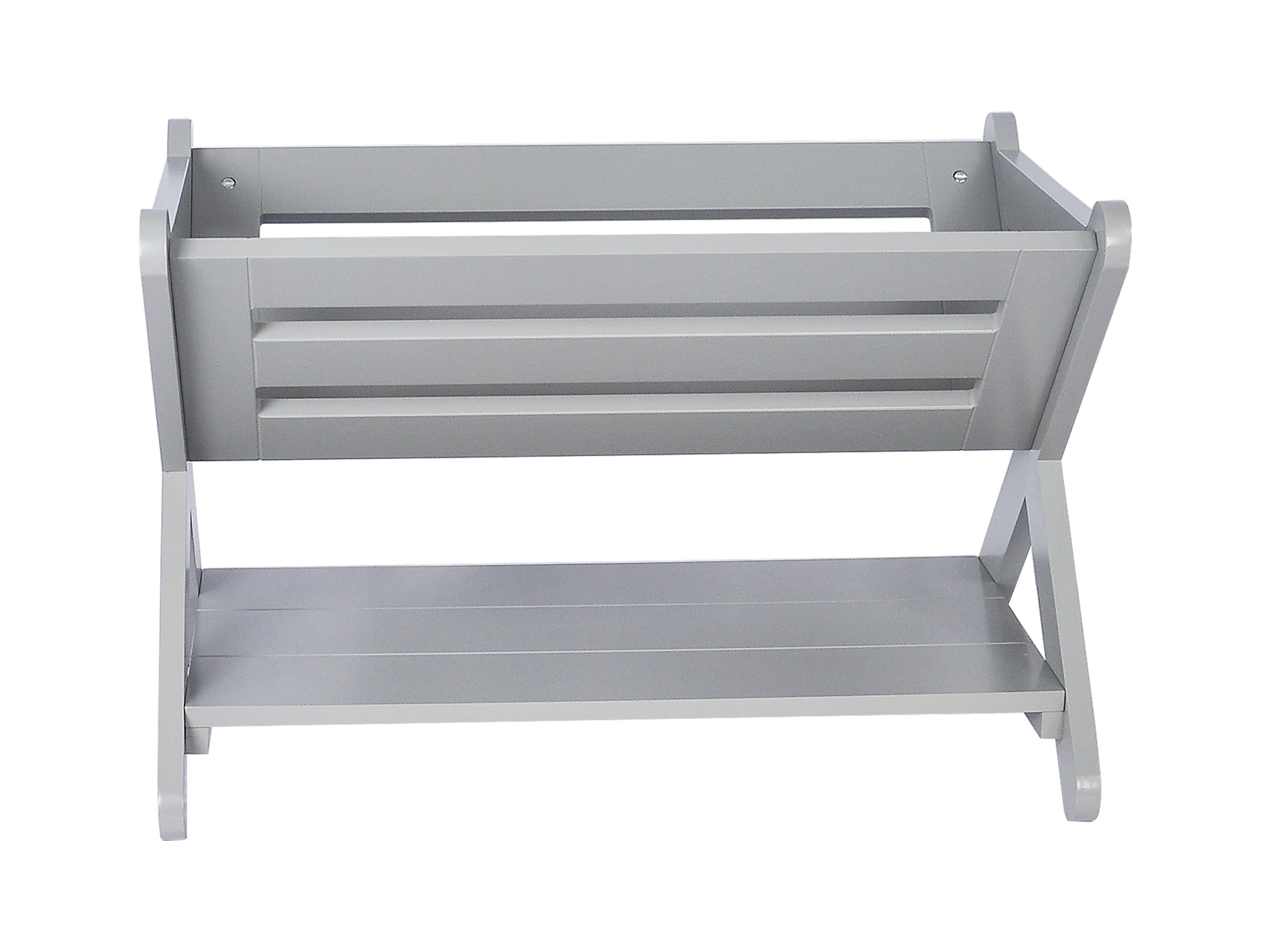 UTEX Kids' Book Caddy with Shelf, Kids Bookcase Storage with Shelf, Kids Book Storage Organizer for Toddlers, Kids (Gray)