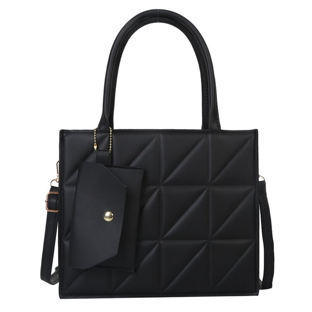 Bolso bandolera de piel sintética de nueva tendencia, sencillo, pequeño, cuadrado, moderno, portátil, color negro