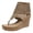 1Khaki, variant on Square Toe Flip Flops Suede Wedge Sandals for Women Summer Platform Western Short Booties with Fringe and Ankle Strap Khaki Size 8.5