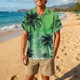thumbnail image 2 of IWRICH Men's Hawaiian Plus Size Shirt Funky Beach Printed Tropical Beach Shirt Casual Button down Short Sleeve Floral Shirts Tops 05-Green L, 2 of 4