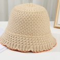thumbnail image 6 of CoCopeaunts Solid Color Bucket Hats for Women Winter Warm Windproof Knit Fisherman Cap Soft Outdoor Fishing Cap for Girls, 6 of 8