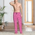 thumbnail image 2 of Logiee Leopard Print Pajama Pants for Men,Men’s Pajama Bottoms,Mens PJ Pants with Pockets & Button Fly-Small, 2 of 6