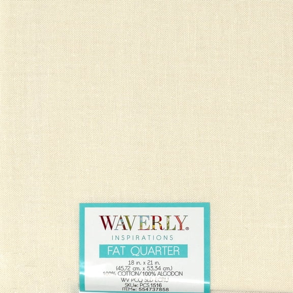 Waverly Inspirations Cotton 18" x 21" Fat Quarter ECRU Fabric, 1 Each