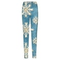 thumbnail image 4 of Puliio Christmas Leggings For Women High-Waisted Tummy Control Snowflake Pattern Soft Stretchy Elastic Waistband Pants Ladies Holiday Celebrations Casual Wear Winter Comfortable Tights,Sky Blue,XL, 4 of 4