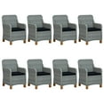 thumbnail image 2 of vidaXL 9 Piece Outdoor Dining Set with Cushions Poly Rattan Light Grey, 2 of 12