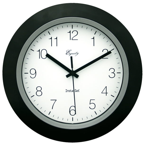 Equity by La Crosse 40222B 10" InstaSet Black Wall Clock