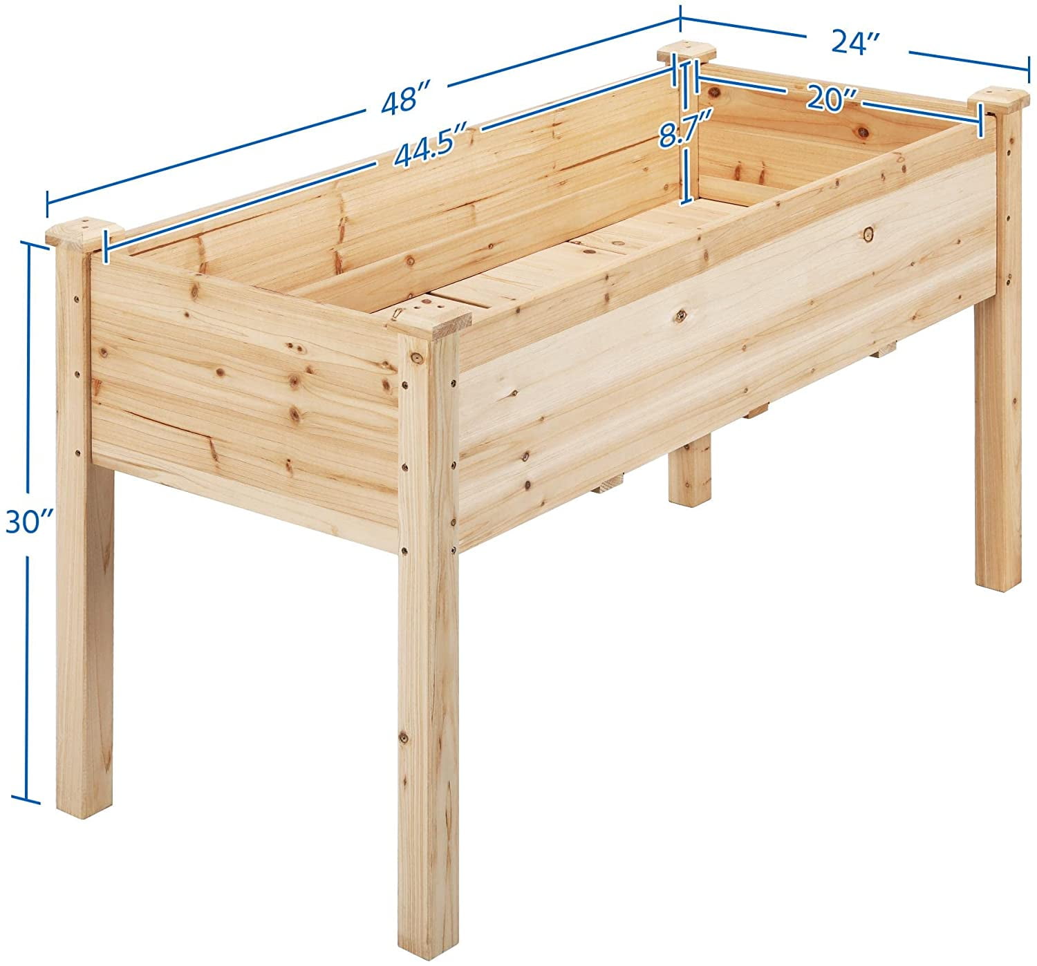 Buy Raised Garden Bed 48x24x30in Elevated Wooden Planter Box with Legs ...