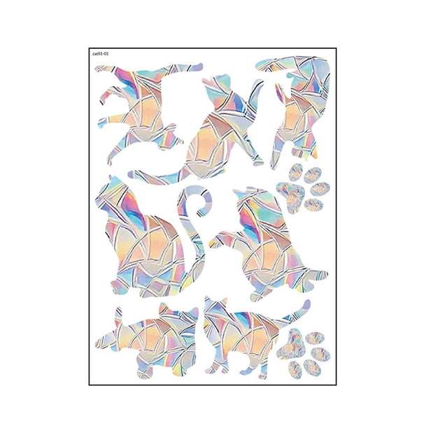 Etiqueta Engomada Colorida La Ventana Del Etiqueta Engomada Electrostática Del Vidrio La Mariposa Del Prisma Del Iris (F)Cat