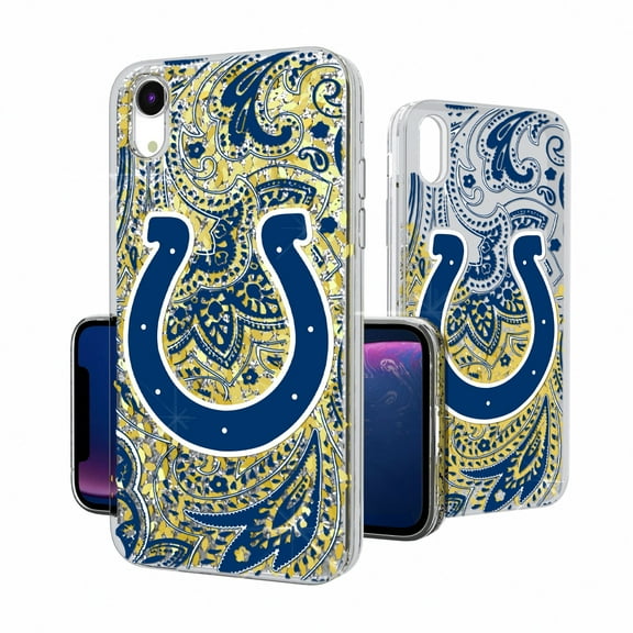 Indianapolis Colts iPhone Paisley Design Glitter Case