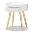 thumbnail image 2 of Baxton Studio Table d'Appoint en Bois Blanc avec 1 Tiroir, 2 of 8