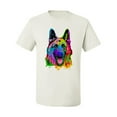 thumbnail image 2 of Colorful Happy German Shepherd Dog Animal Lover Men's Graphic T-Shirt, White, Small, 2 of 3