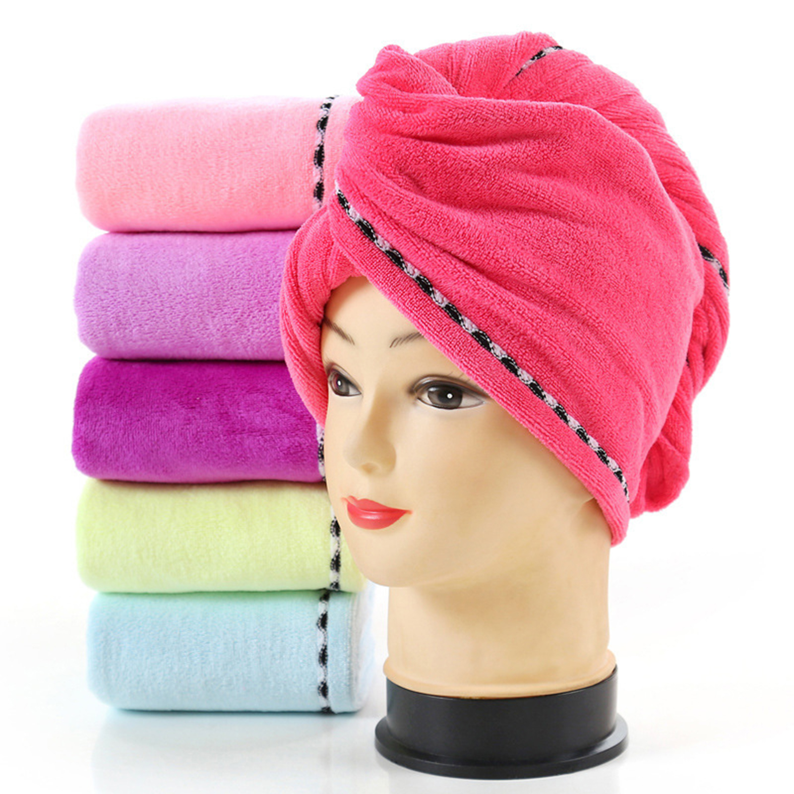 Bcloud Practical Good Absorption Hair Drying Hat More Thicken Ultra