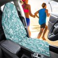 thumbnail image 4 of POLERO Front Seat Cover Waterproof Microfiber, Compatible with Van Truck Seat, for Cars Trucks SUVs, Teal White Butterfly, 4 of 7