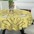 thumbnail image 5 of Eveokoki Colorful Tablecloth Round 60 Inches Tablecloth Waterproof Polyester Washable Table Cover with Sunflower Design Table Cloth for Kitchen Dining Room Picnic Patio Party, 5 of 5