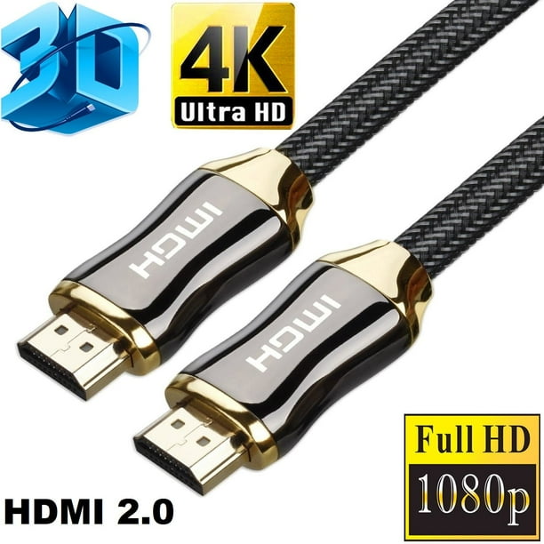 2 0 Hdmi Cable Ready For For Ps3 Ps4 Pc Tv Xbox 28awg Goldplate Braided Cord Hdmi Cable 4k 6ft Walmart Com
