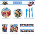 thumbnail image 1 of Boys Birthday Party Supplies Set - Disposable Tableware Decorations with Tablecloth Cup Plate Balloon, 1 of 10