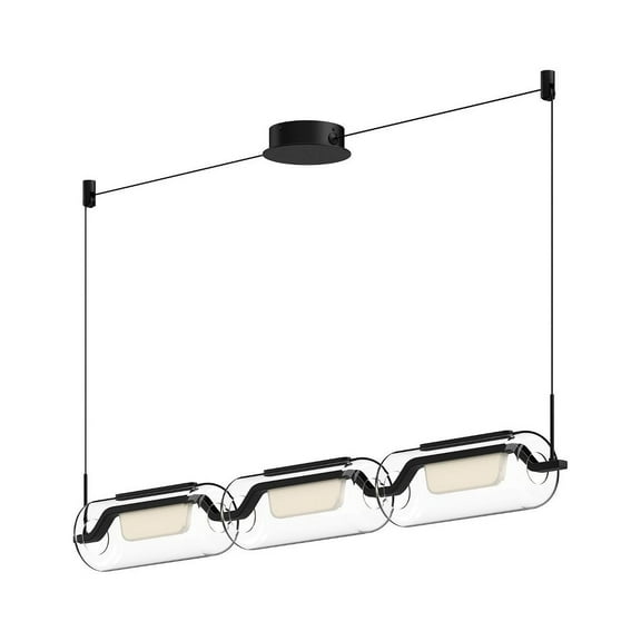 LP28543-BK-Kuzco Lighting-Hilo - 29W LED Linear Pendant-6.88 Inches Tall and 4.75 Inches Wide-Black Finish
