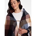 thumbnail image 4 of Time and Tru Women's Plaid Poncho with Clasp, Sizes S/M-L/XL, 4 of 5