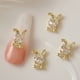 thumbnail image 5 of 10 piezas de adornos para uñas de conejo 3D con diamantes de imitación y purpurina para uñas giratorias, 5 of 5